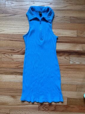 Sleeveless Ribbed Polo Dress Size Medium